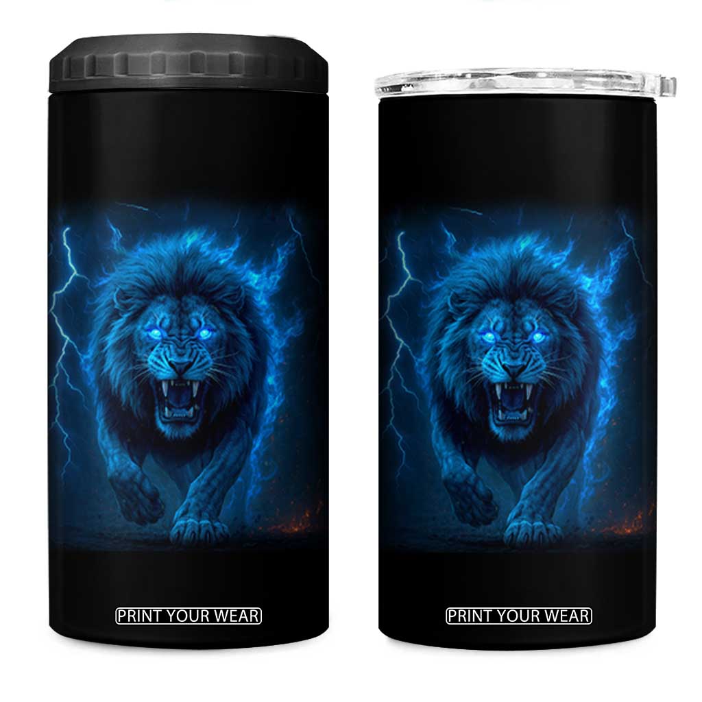 Vintage Classic Blue Lion Bootleg Graphic 4 in 1 Can Cooler Tumbler TS10 One Size: 16 oz Black Print Your Wear