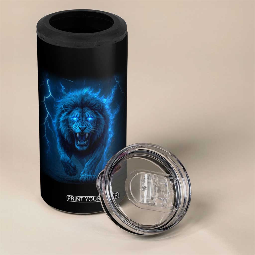 Vintage Classic Blue Lion Bootleg Graphic 4 in 1 Can Cooler Tumbler TS10 Print Your Wear