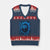 Vintage Classic Blue Lion Bootleg Graphic V-Neck Knit Sweater Vest TS10 Navy Red Print Your Wear