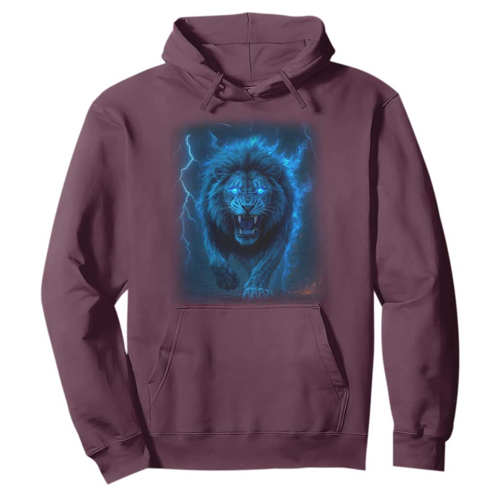 Vintage Classic Blue Lion Bootleg Graphic Hoodie TS10 Maroon Print Your Wear