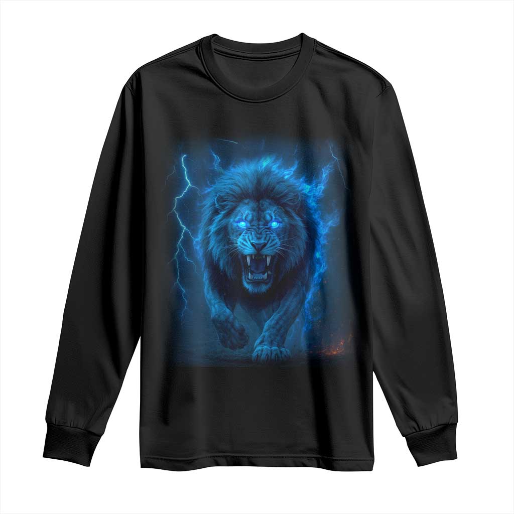 Vintage Classic Blue Lion Bootleg Graphic Long Sleeve Shirt TS10 Black Print Your Wear