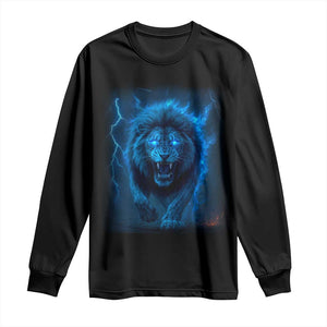 Vintage Classic Blue Lion Bootleg Graphic Long Sleeve Shirt TS10 Black Print Your Wear