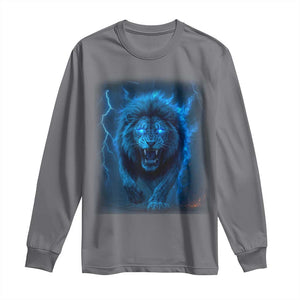 Vintage Classic Blue Lion Bootleg Graphic Long Sleeve Shirt TS10 Charcoal Print Your Wear