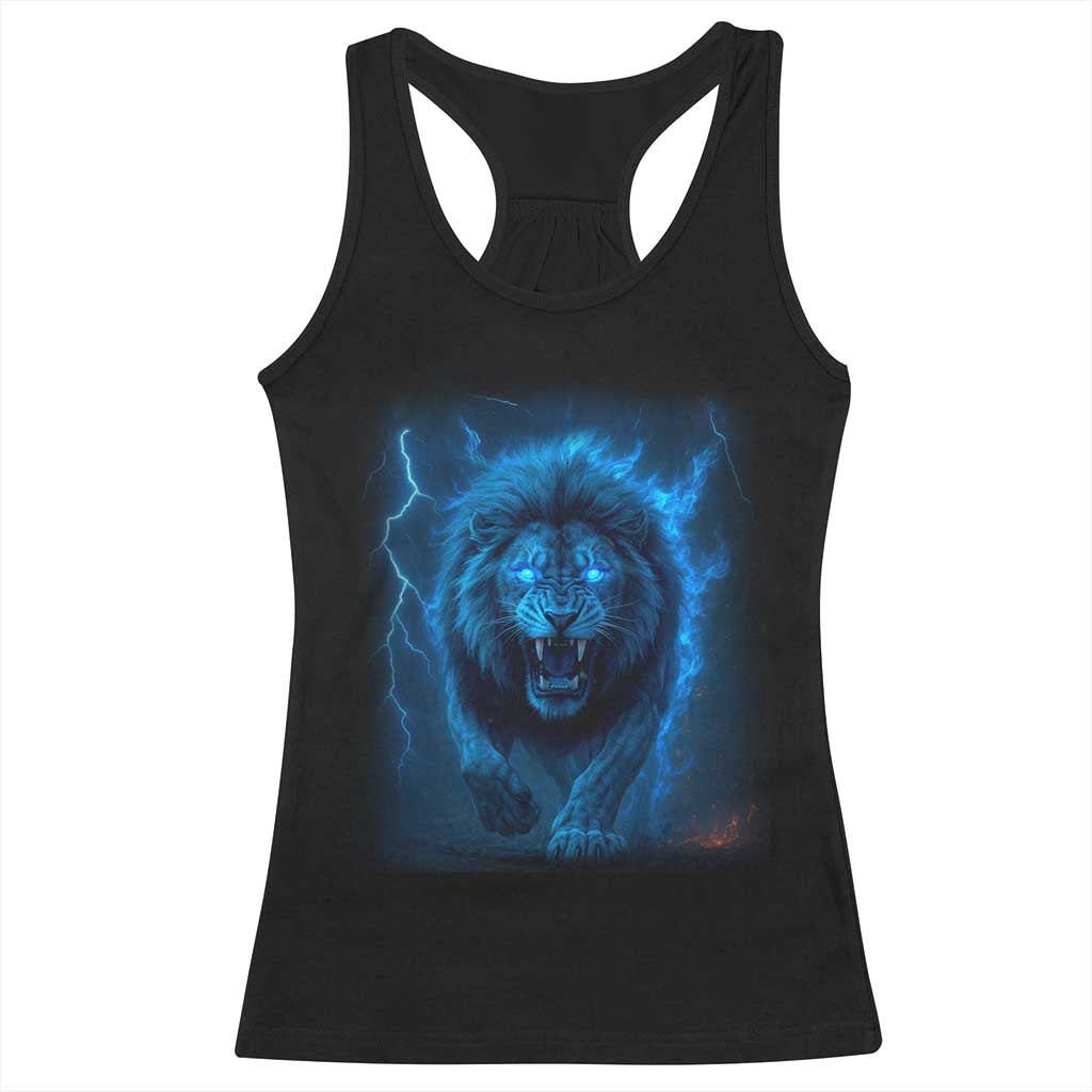 Vintage Classic Blue Lion Bootleg Graphic Racerback Tank Top TS10 Black Print Your Wear