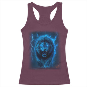 Vintage Classic Blue Lion Bootleg Graphic Racerback Tank Top TS10 Maroon Print Your Wear