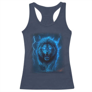 Vintage Classic Blue Lion Bootleg Graphic Racerback Tank Top TS10 Navy Print Your Wear