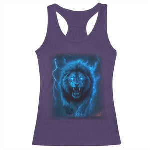 Vintage Classic Blue Lion Bootleg Graphic Racerback Tank Top TS10 Purple Print Your Wear