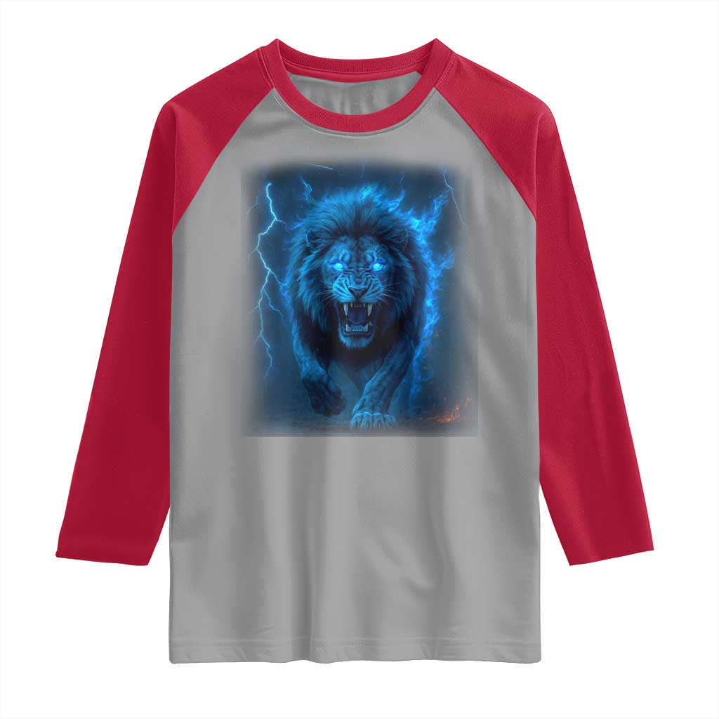Vintage Classic Blue LF Bootleg Graphic Raglan Shirt TS10 Sport Gray Red Print Your Wear