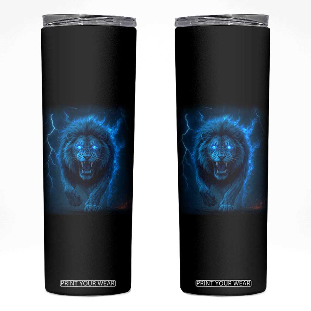 Vintage Classic Blue Lion Bootleg Graphic Skinny Tumbler TS10 Black Print Your Wear