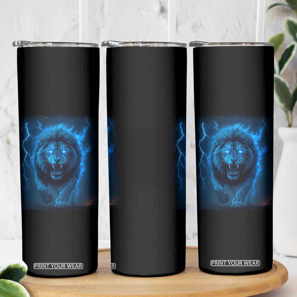 Vintage Classic Blue Lion Bootleg Graphic Skinny Tumbler TS10 Print Your Wear