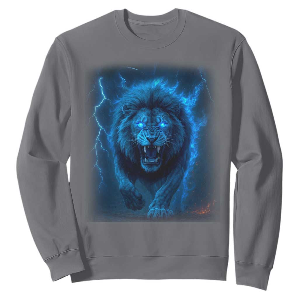 Vintage Classic Blue Lion Bootleg Graphic Sweatshirt TS10 Charcoal Print Your Wear
