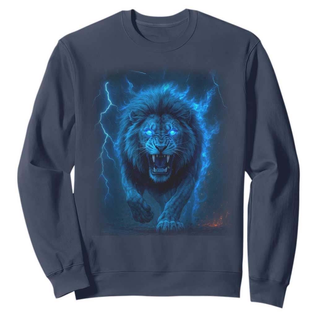 Vintage Classic Blue Lion Bootleg Graphic Sweatshirt TS10 Navy Print Your Wear