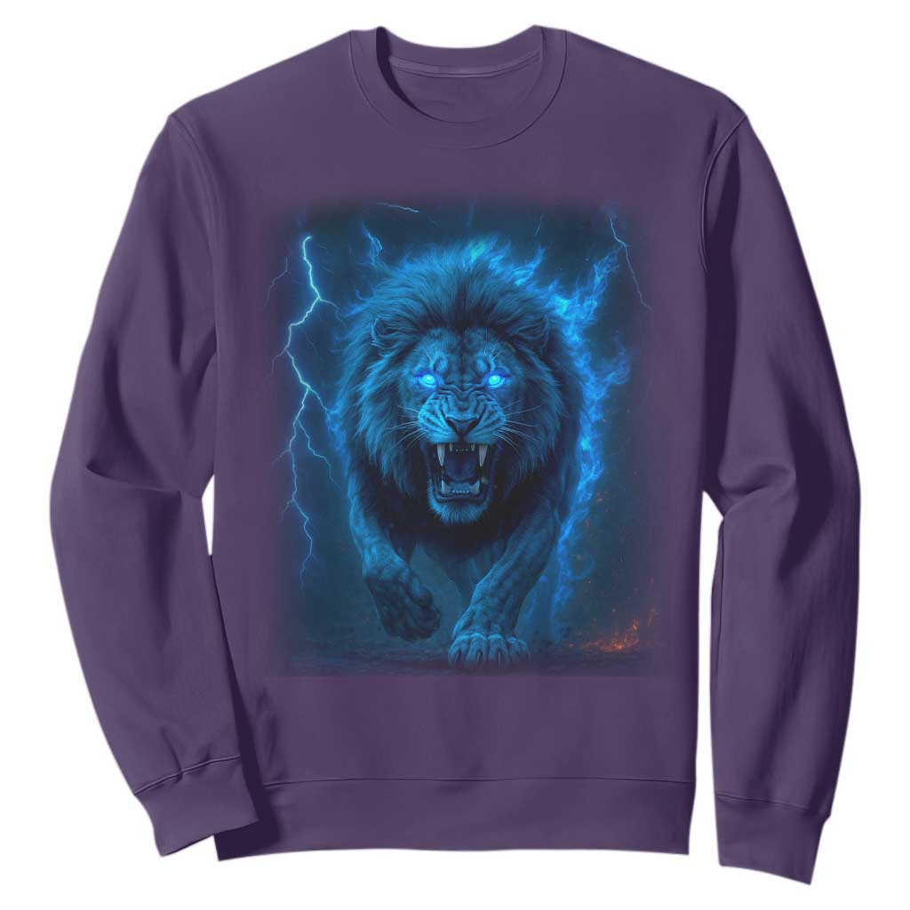 Vintage Classic Blue Lion Bootleg Graphic Sweatshirt TS10 Purple Print Your Wear