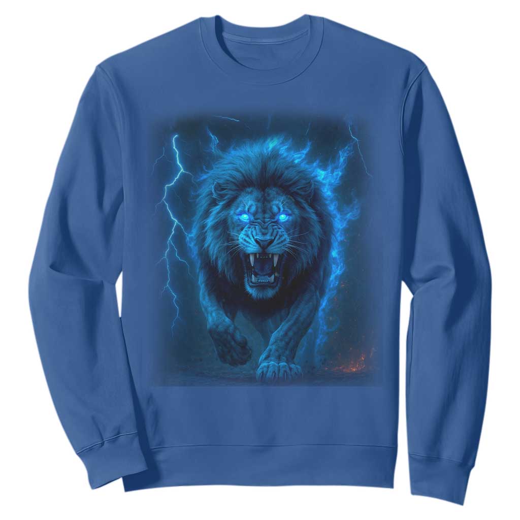 Vintage Classic Blue Lion Bootleg Graphic Sweatshirt TS10 Royal Blue Print Your Wear