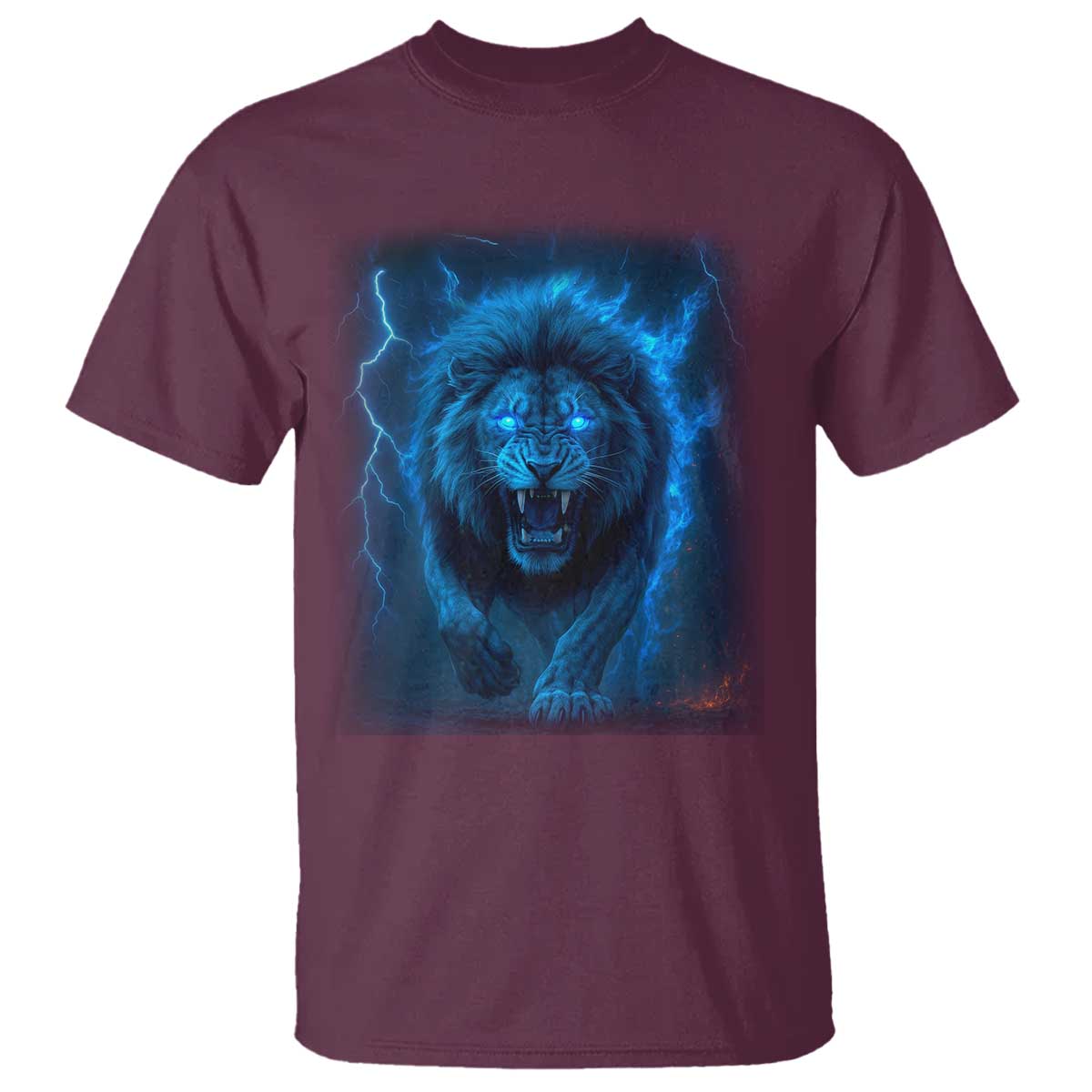 Vintage Classic Blue Lion Bootleg Graphic T Shirt TS10 Maroon Print Your Wear