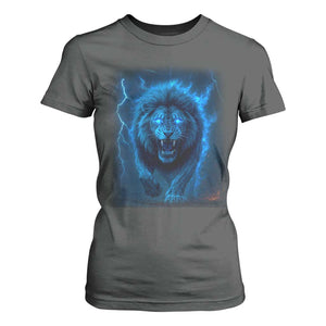 Vintage Classic Blue Lion Bootleg Graphic T Shirt For Women TS10 Dark Heather Print Your Wear