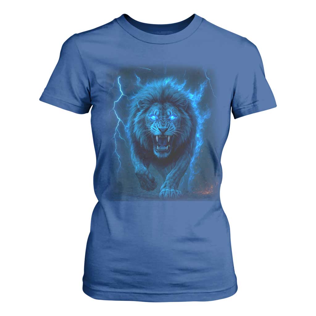 Vintage Classic Blue Lion Bootleg Graphic T Shirt For Women TS10 Royal Blue Print Your Wear