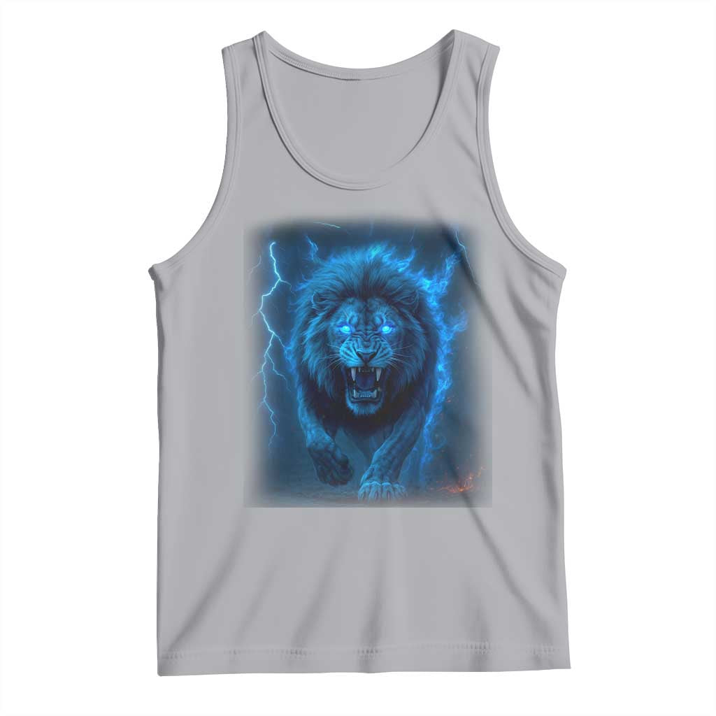 Vintage Classic Blue Lion Bootleg Graphic Tank Top TS10 Athletic Heather Print Your Wear