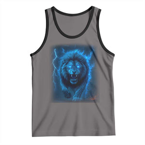 Vintage Classic Blue Lion Bootleg Graphic Tank Top TS10 Deep Heather Black Print Your Wear