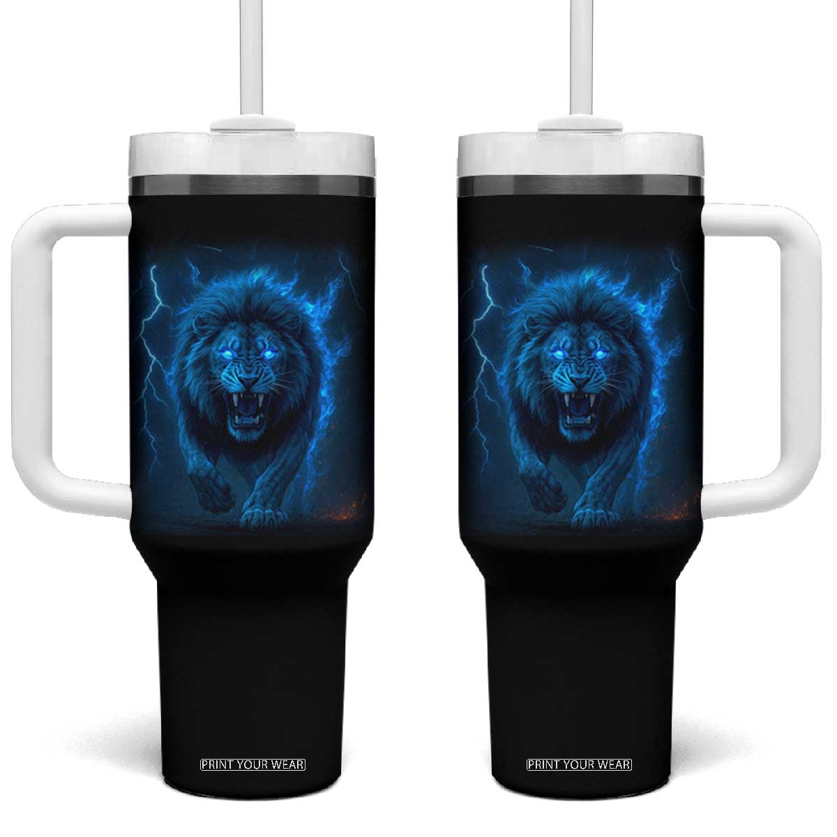 Vintage Classic Blue LF Bootleg Graphic Tumbler With Handle TS10 One Size: 40 oz Black Print Your Wear