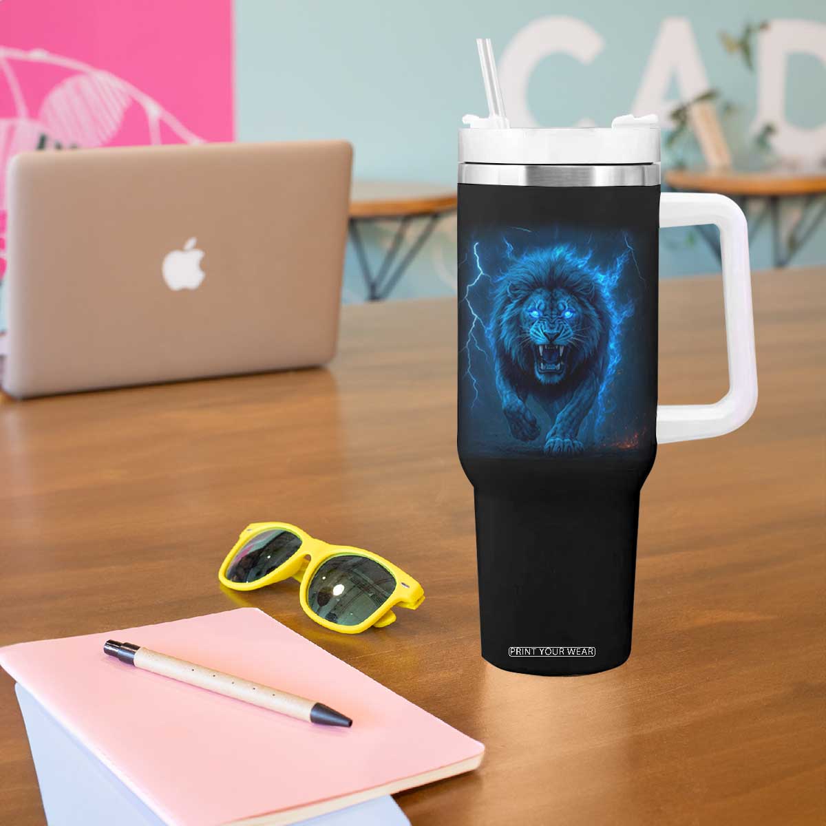 Vintage Classic Blue LF Bootleg Graphic Tumbler With Handle TS10 Print Your Wear