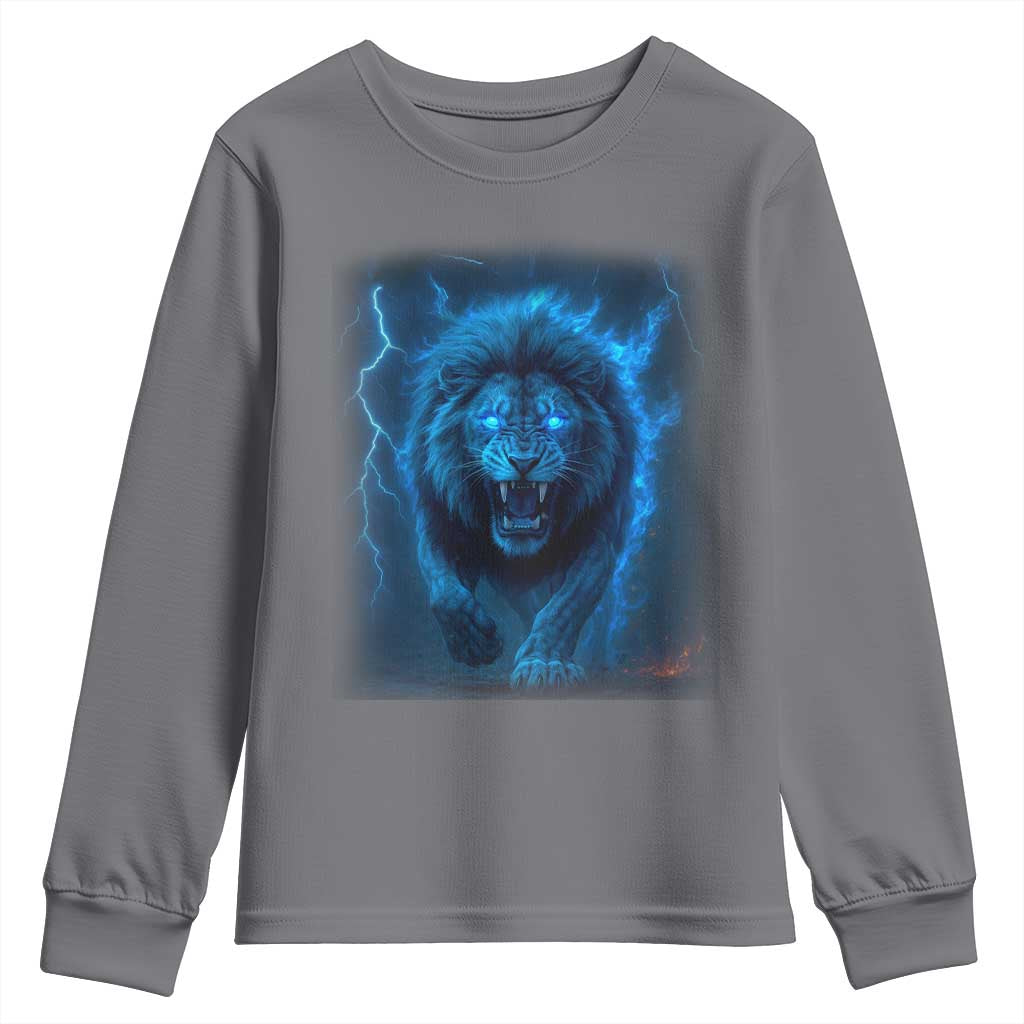 Vintage Classic Blue Lion Bootleg Graphic Youth Sweatshirt TS10 Charcoal Print Your Wear