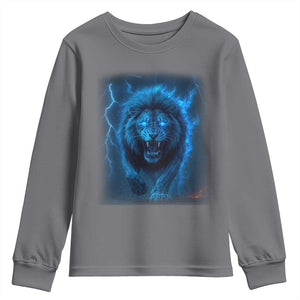 Vintage Classic Blue Lion Bootleg Graphic Youth Sweatshirt TS10 Charcoal Print Your Wear