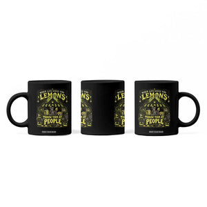 When Life Gives You Lemons Throw Them At People Coffee Mug Funny Skeleton Halloween Gothic Lemonade Graphic