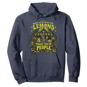 When Life Gives You Lemons Throw Them At People Hoodie Funny Skeleton Halloween Gothic Lemonade Graphic