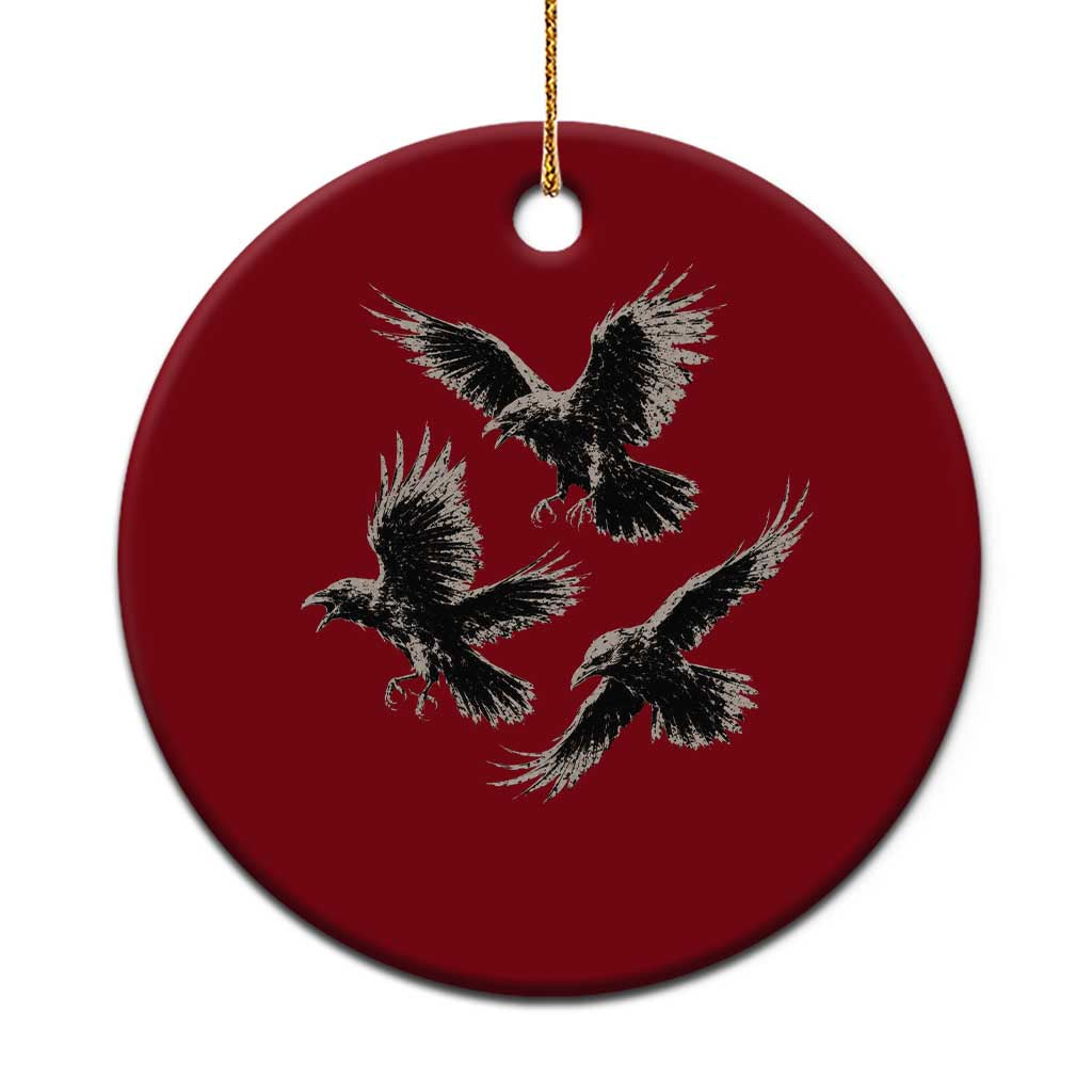 Flying Raven Crow Ceramic Ornament Vintage Dark Academia Gothic Black Bird Graphic TS10 1pc Red Print Your Wear
