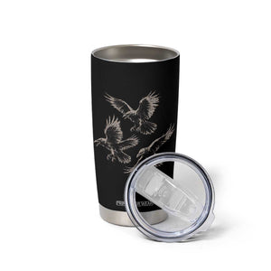 Flying Raven Crow Tumbler Cup Vintage Dark Academia Gothic Black Bird Graphic