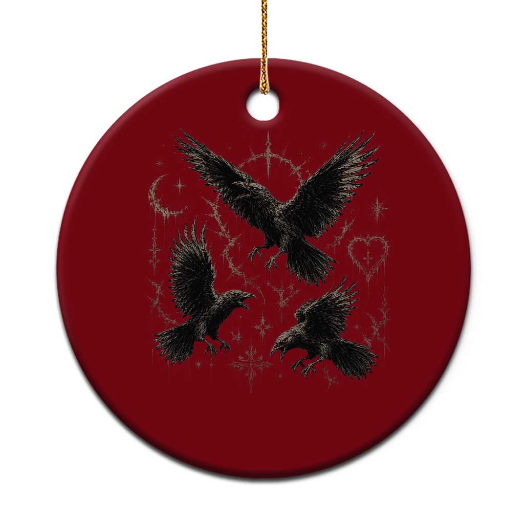 Flying Raven Crow Ceramic Ornament Black Bird Gothic Occult Cyber Y2K Dark Academia Ravens Graphic TS10 1pc Red Print Your Wear