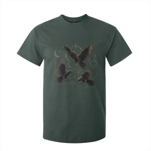 Flying Raven Crow T Shirt For Kid Black Bird Gothic Occult Cyber Y2K Dark Academia Ravens Graphic