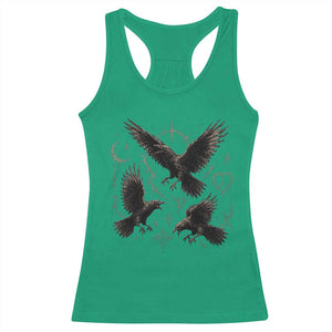 Flying Raven Crow Racerback Tank Top Black Bird Gothic Occult Cyber Y2K Dark Academia Ravens Graphic