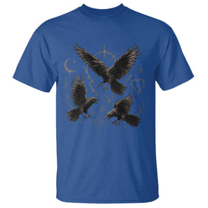 Flying Raven Crow T Shirt Black Bird Gothic Occult Cyber Y2K Dark Academia Ravens Graphic