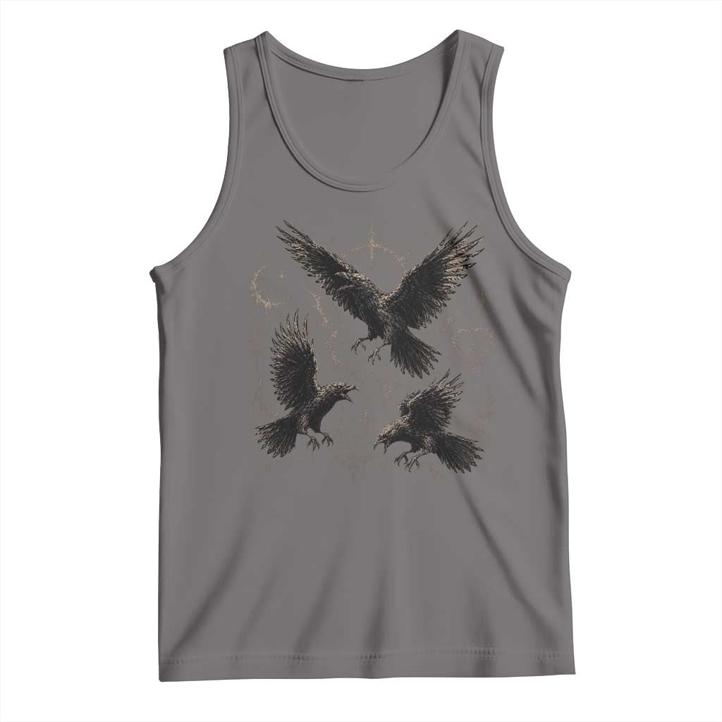 Flying Raven Crow Tank Top Black Bird Gothic Occult Cyber Y2K Dark Academia Ravens Graphic