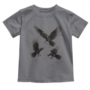 Flying Raven Crow Toddler T Shirt Black Bird Gothic Occult Cyber Y2K Dark Academia Ravens Graphic