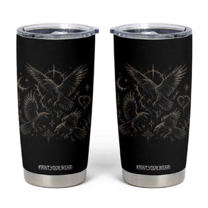 Flying Raven Crow Tumbler Cup Black Bird Gothic Occult Cyber Y2K Dark Academia Ravens Graphic