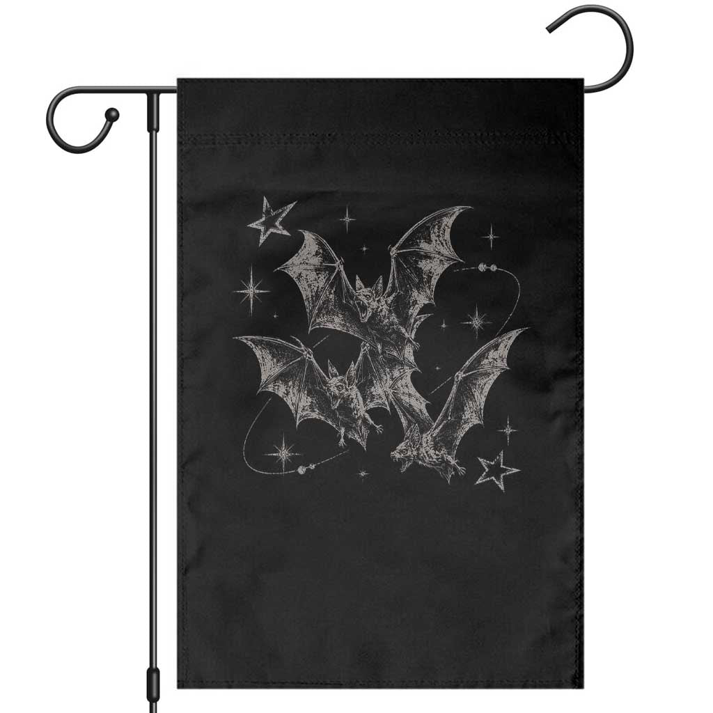Three Bats Y2k Garden Flag Vintage 90s Style Bat Gothic Occult Halloween Bat Graphic TS10 Black Print Your Wear