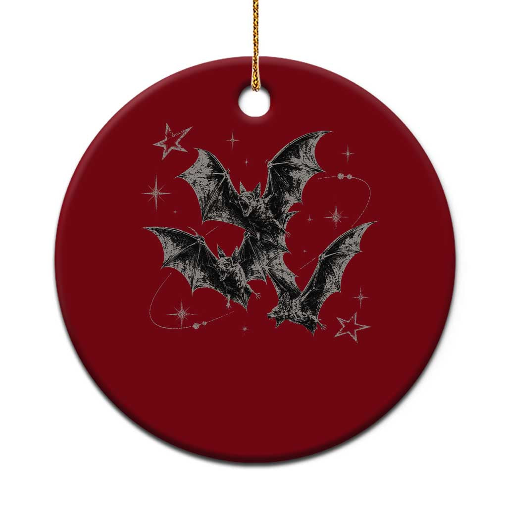 Three Bats Y2k Ceramic Ornament Vintage 90s Style Bat Gothic Occult Halloween Bat Graphic TS10 1pc Red Print Your Wear