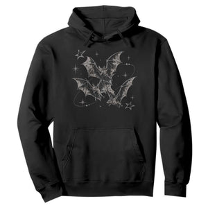 Three Bats Y2k Hoodie Vintage 90s Style Bat Gothic Occult Halloween Bat Graphic