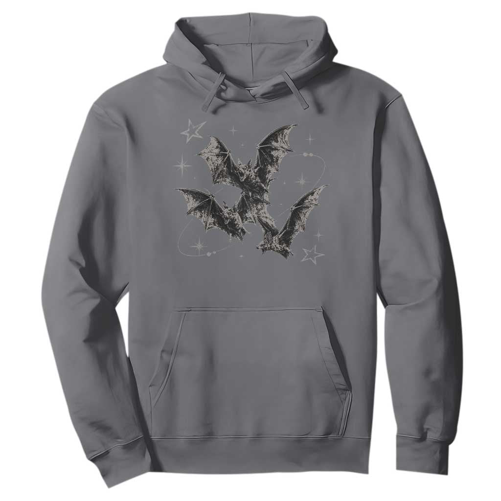 Three Bats Y2k Hoodie Vintage 90s Style Bat Gothic Occult Halloween Bat Graphic