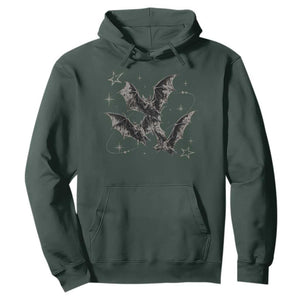 Three Bats Y2k Hoodie Vintage 90s Style Bat Gothic Occult Halloween Bat Graphic
