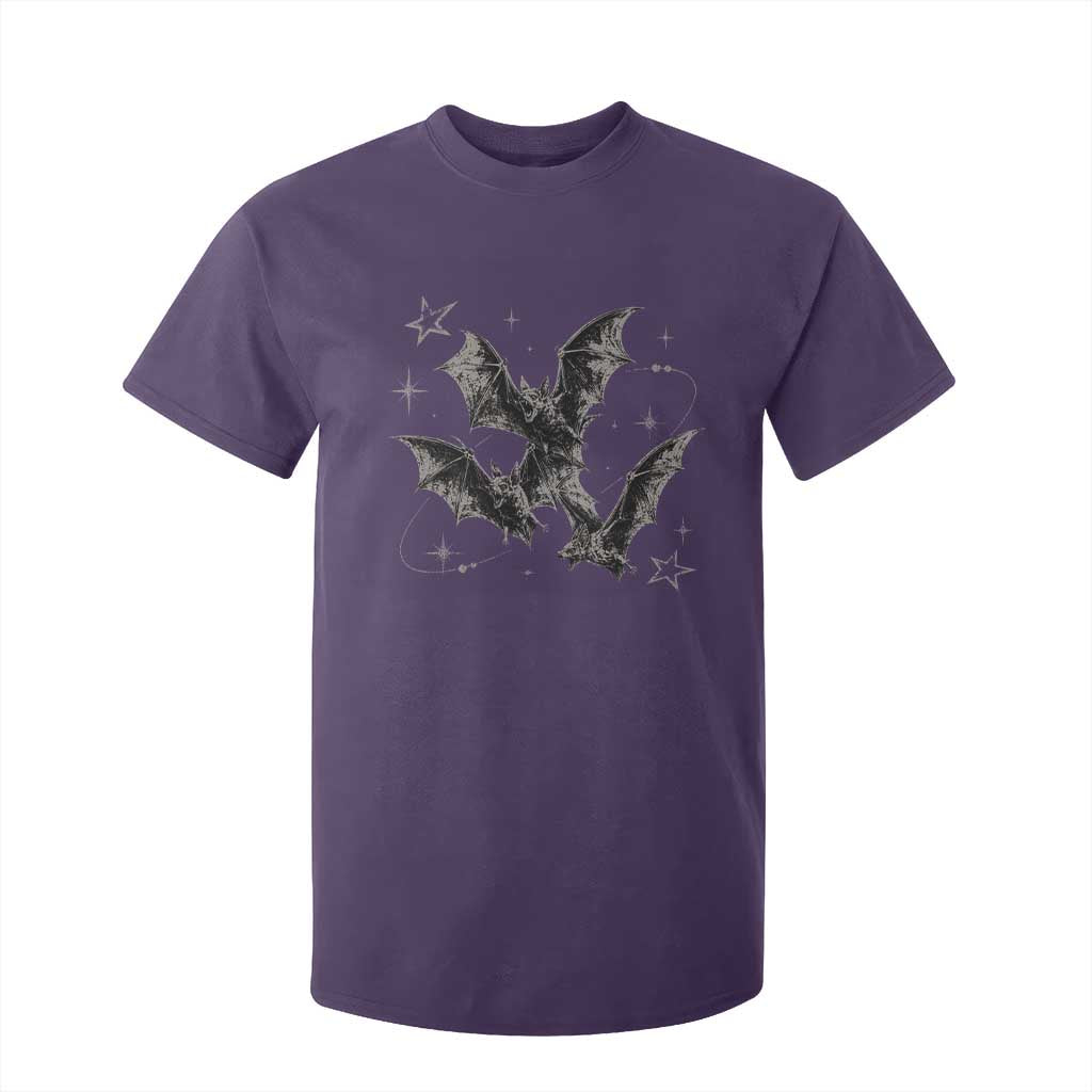 Three Bats Y2k T Shirt For Kid Vintage 90s Style Bat Gothic Occult Halloween Bat Graphic