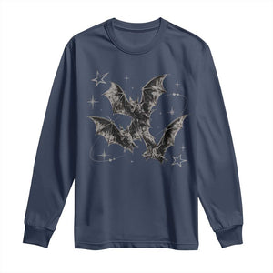 Three Bats Y2k Long Sleeve Shirt Vintage 90s Style Bat Gothic Occult Halloween Bat Graphic
