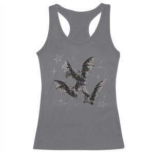Three Bats Y2k Racerback Tank Top Vintage 90s Style Bat Gothic Occult Halloween Bat Graphic