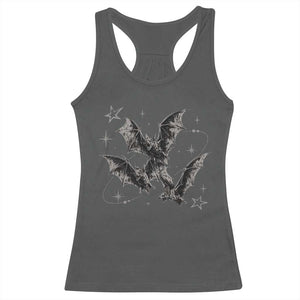 Three Bats Y2k Racerback Tank Top Vintage 90s Style Bat Gothic Occult Halloween Bat Graphic