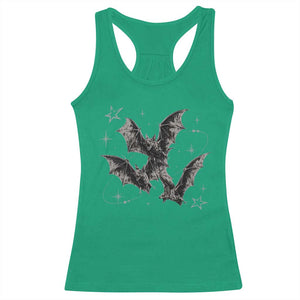 Three Bats Y2k Racerback Tank Top Vintage 90s Style Bat Gothic Occult Halloween Bat Graphic