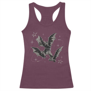 Three Bats Y2k Racerback Tank Top Vintage 90s Style Bat Gothic Occult Halloween Bat Graphic