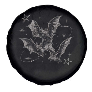 Three Bats Y2k Spare Tire Cover Vintage 90s Style Bat Gothic Occult Halloween Bat Graphic